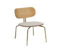 Krzesło tapicerowane Lounge chair Curious UMAGE - white sands, złote nogi