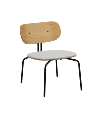 Krzesło tapicerowane Lounge chair Curious UMAGE - sterling, czarne nogi