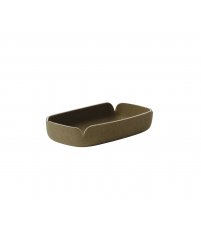 Kosz filcowy płaski RESTORE TRAY Muuto - 28x15,5 cm, brązowozielony