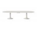 Stół konferencyjny Midst MUUTO - 330x140 cm, szare linoleum i podstawa, z prostokątnym otworem na gniazdo zasilania
