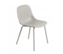 Krzesło Fiber Outdoor Side Chair Tube Base Muuto - grey, na zewnątrz