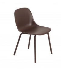Krzesło Fiber Outdoor Side Chair Tube Base Muuto - brown red, na zewnątrz