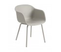 Fotel Fiber Outdoor Armchair Tube Base Muuto - grey, na zewnątrz