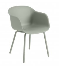 Fotel Fiber Outdoor Armchair Tube Base Muuto - grey, na zewnątrz