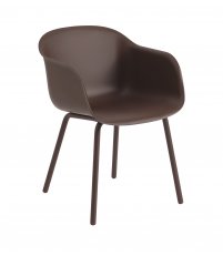 Fotel Fiber Outdoor Armchair Tube Base Muuto - grey, na zewnątrz