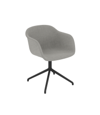 Fotel tapicerowany obrotowy Fiber Armchair Swivel Base Muuto - tkanina Remix 133/ podstawa antracytowa