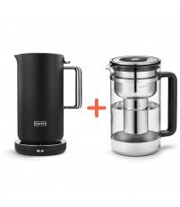 Zestaw: Czajnik elektryczny Kettle Aarke - 1,2L, stalowy + Dzbanek filtrujący Purifier Large Aarke - 1,66L, stalowy