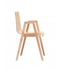 Krzesło z podłokietnikami B-2120 LINK Paged - drewno bukowe, proj. Jan Lewczuk