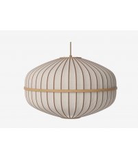 Lampa wisząca Lucén Bolia Ø60 x H39 cm - elipsa, piaskowa tkanina