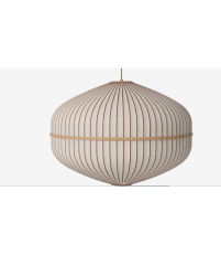 Lampa wisząca Lucén Bolia Ø90 x H66 cm - elipsa, piaskowa tkanina
