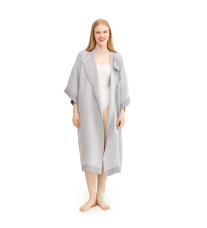 Szlafrok lniany KASTE Lapuan Kankurit -  szary, one size