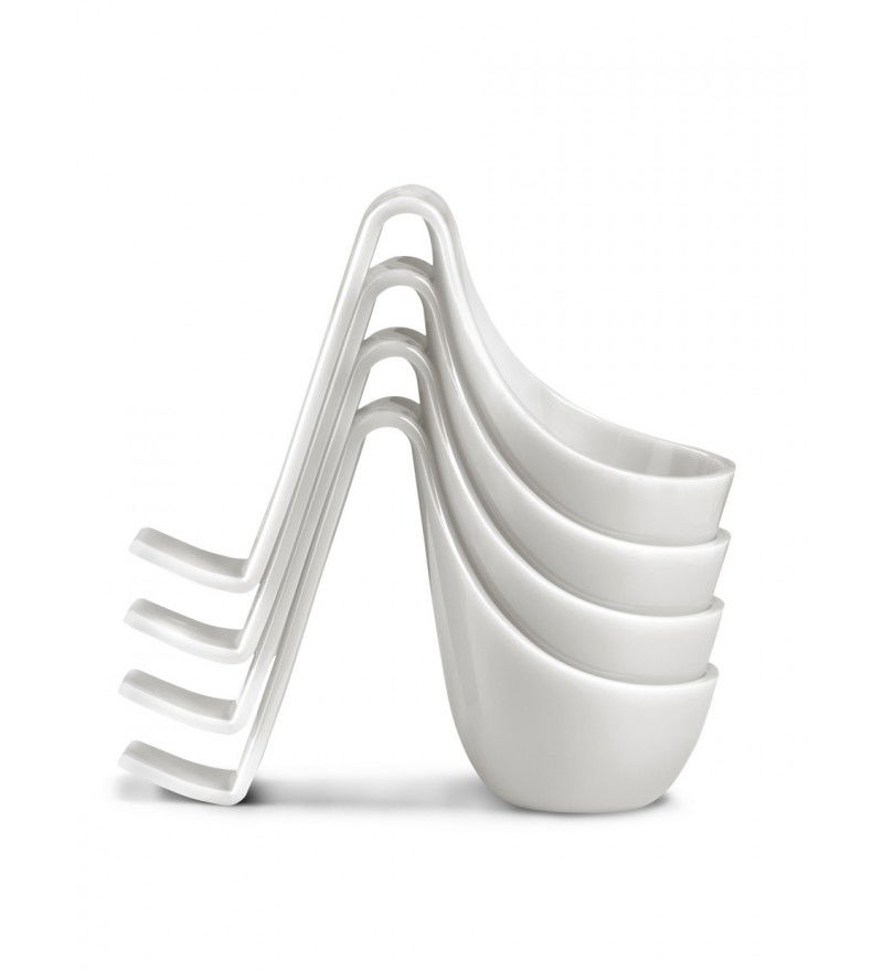 4 kieliszki do jajek Eiko Authentics - białe