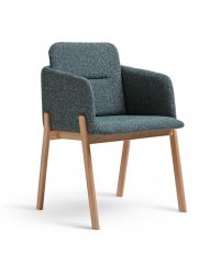 Krzesło z podłokietnikami Note B-4060 Paged - drewno bukowe / emalia/ 4 gr. tkanin, proj. Bartłomiej Lewandowski