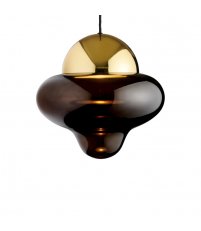 Lampa wisząca Nutty XL Design By Us - &Oslash; 30 cm, transparentne szkło ze złotą kopułą