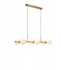 Lampa wisząca liniowa Carrara 6-globe - złota