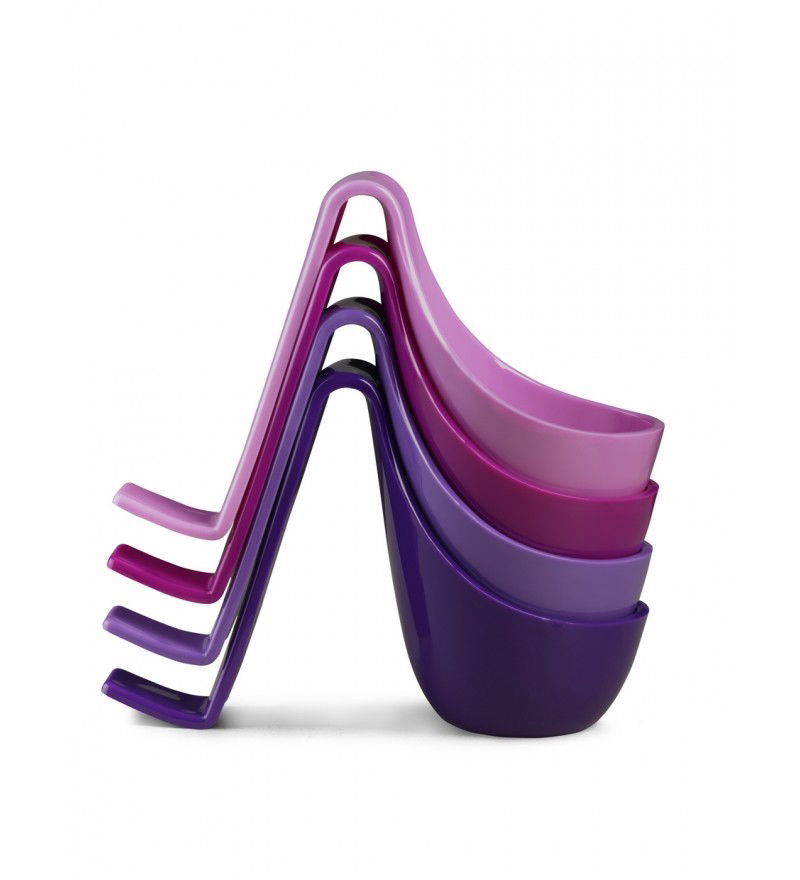 4 kieliszki do jajek Eiko Authentics - r&oacute;żowo - fioletowe