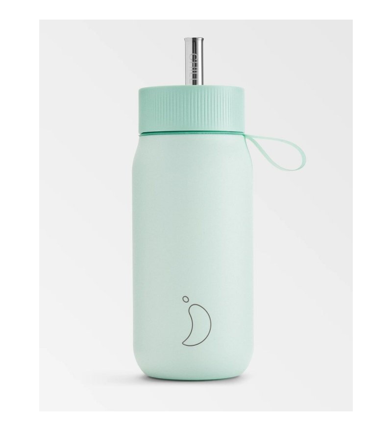 Kubek termiczny 2w1 ze słomką Chilly's - 750ml, miętowy 