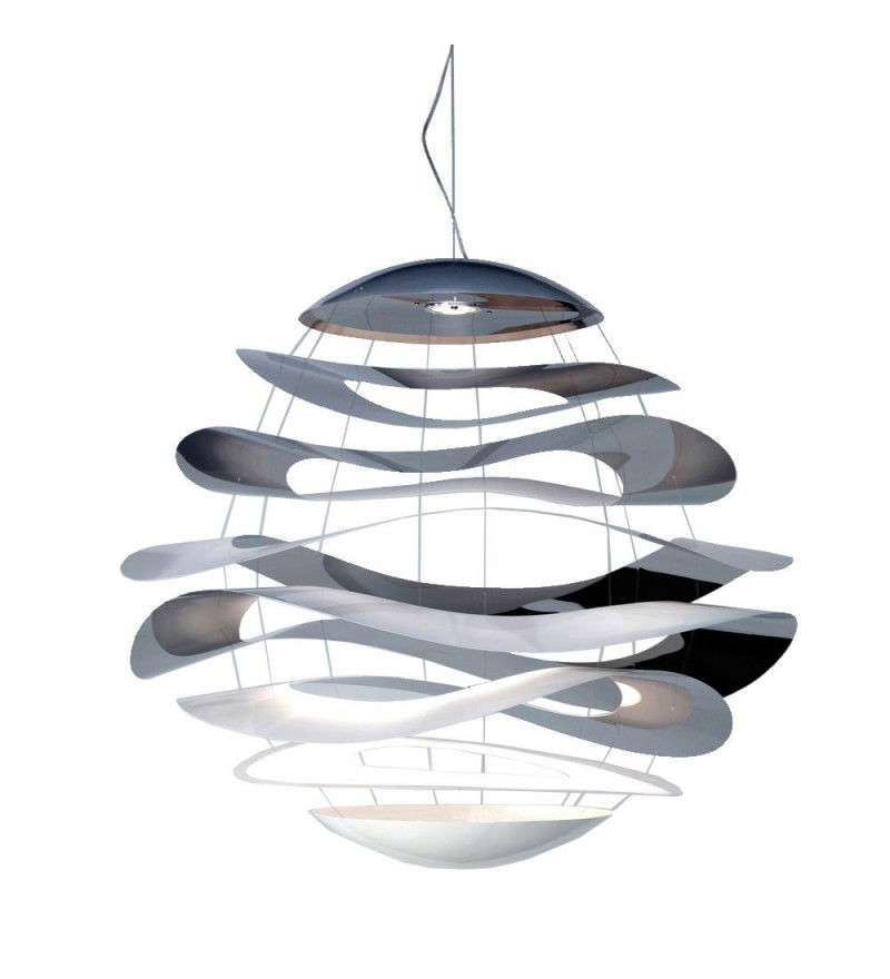 Lampa wisząca Buckle Innermost - polerowana stal / biel