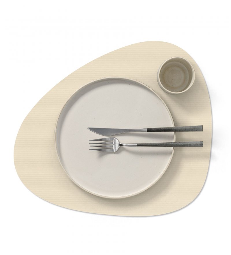 Podkładka pod talerz Curve L Corduroy Lind DNA - waniliowy