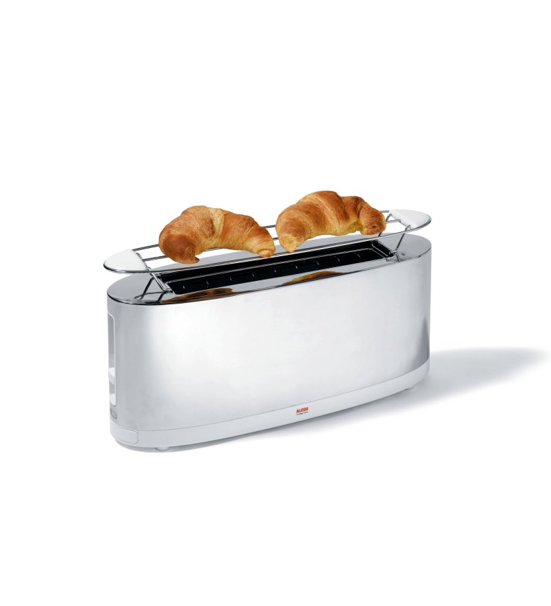 Toster z podgrzewaczem, biały Alessi