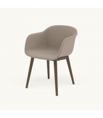 OUTLET Krzesło tapicerowane Fiber Armchair Wood Base Muuto - ciemny dąb + tkanina Ocean 32