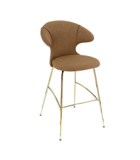 Hoker Bar Stool tapicerowany Time Flies UMAGE - sugar brown, złote nogi