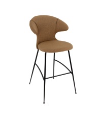 Hoker Bar Stool tapicerowany Time Flies UMAGE - sugar brown, czarne nogi