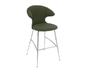 Hoker Bar Stool tapicerowany Time Flies UMAGE - racing green, chromowane nogi