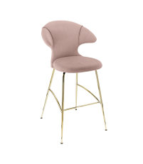 Hoker Bar Stool tapicerowany Time Flies UMAGE - stone rose, złote nogi