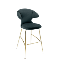 Hoker Bar Stool tapicerowany Time Flies UMAGE - quantom blue, złote nogi