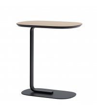 Stolik Relate MUUTO - 73,5 cm, czarny/blat fornir dębowy