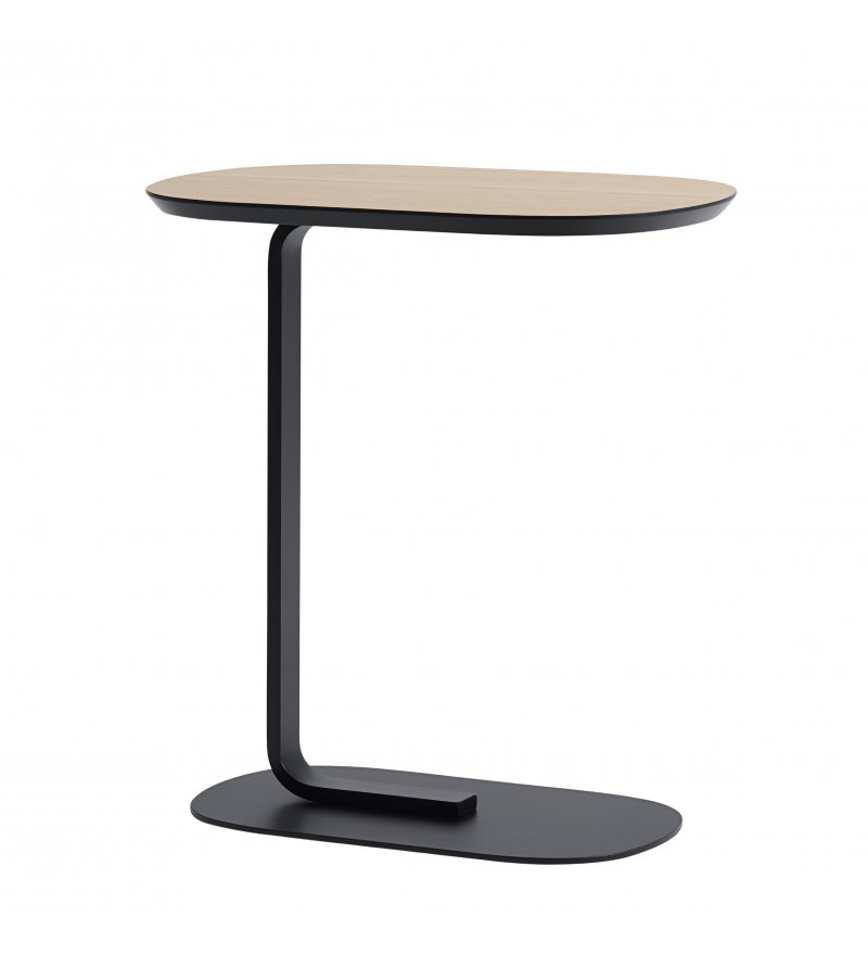 OUTLET Stolik Relate MUUTO - wys.73,5cm, blat z forniru dębowego/ czarna podstawa