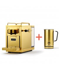 Zestaw: Ekspres kapsułkowy The Original Sj&ouml;strand + spieniacz do mleka Milk Frother Sj&ouml;strand &ndash; złoty