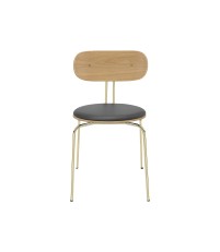 Krzesło tapicerowane Curious oak brass UMAGE - Ultra Anthracite, złote nogi