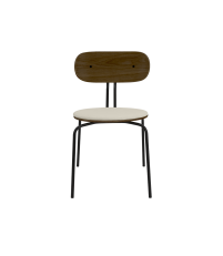 Krzesło tapicerowane Curious smoked oak UMAGE - white sands, przydymiony dąb, czarne nogi