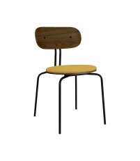 Krzesło tapicerowane Curious smoked oak UMAGE - curry sun, przydymiony dąb, czarne nogi