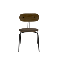 Krzesło tapicerowane Curious smoked oak UMAGE - mocca, przydymiony dąb, czarne nogi