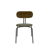 Krzesło tapicerowane Curious smoked oak UMAGE - morning meadows, przydymiony dąb, czarne nogi