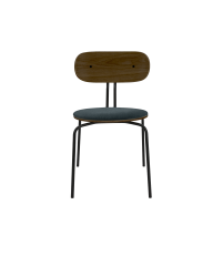 Krzesło tapicerowane Curious smoked oak UMAGE - quantom blue, przydymiony dąb, czarne nogi