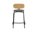 Hoker tapicerowany Curious Counter stool UMAGE - 65 cm, Ultra Anthracite, czarne nogi