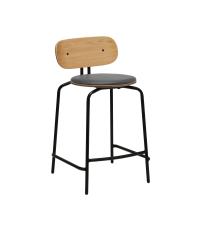 Hoker tapicerowany Curious Counter stool UMAGE - 65 cm, Ultra Anthracite, czarne nogi