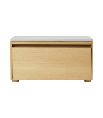 Ławka ze schowkiem Hideaway UMAGE - naturalny dąb / gładki front / sterling