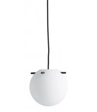 Lampa wisząca Koi &Oslash;19 cm Frandsen - mleczne szkło, czarny dekor