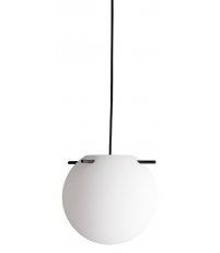 Lampa wisząca Koi &Oslash;25 cm Frandsen - mleczne szkło, czarny dekor