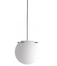 Lampa wisząca Koi &Oslash;32 cm Frandsen - mleczne szkło, czarny dekor