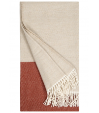 Pled wełniany NAAPURI Lapuan Kankurit - 135 x 180 + frędzle, beżowo-cynamonowy