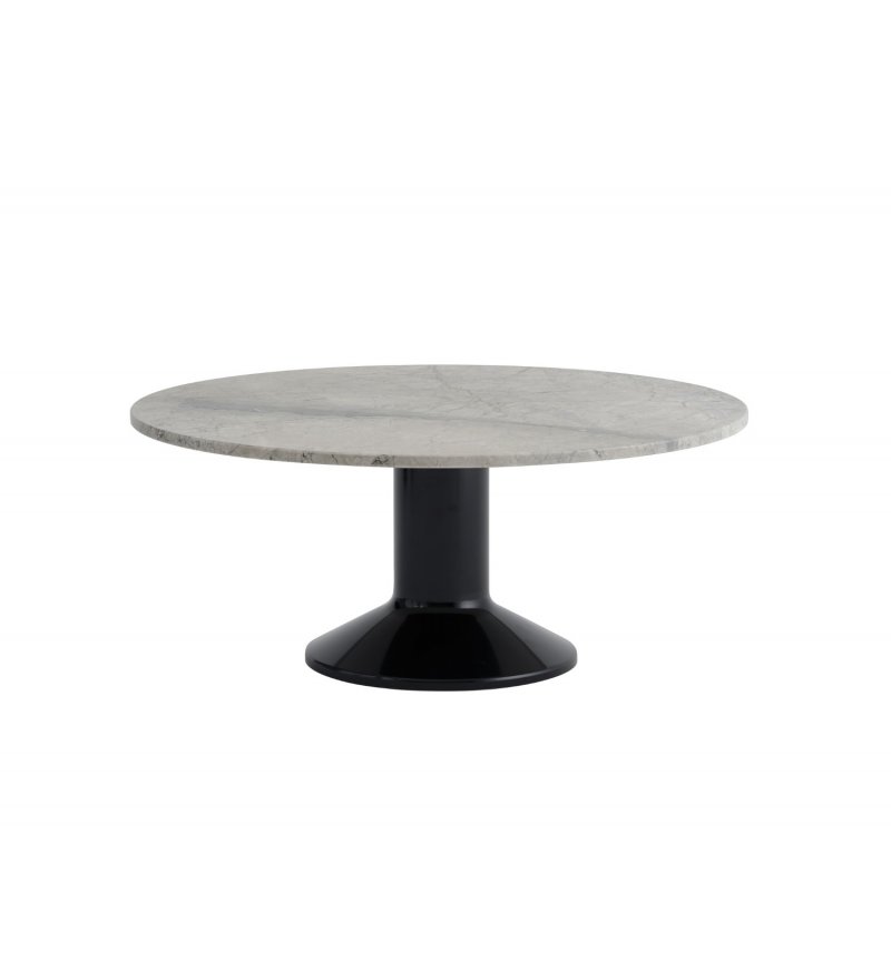 Stolik kawowy Midst MUUTO - &Oslash;90 cm, szary marmur/ czarna podstawa