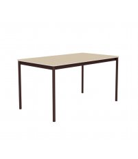 Stół BASE TABLE 140 x 80 cm MUUTO - lakierowany dębowy fornir/sklejka, brązowoczerwone nogi