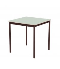 St&oacute;ł BASE TABLE 70 x 70 cm MUUTO - jasnozielony laminat/sklejka, brązowoczerwone nogi
