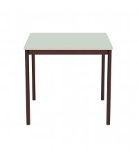 St&oacute;ł BASE TABLE 80 x 80 cm MUUTO - jasnozielony laminat/sklejka, brązowoczerwone nogi